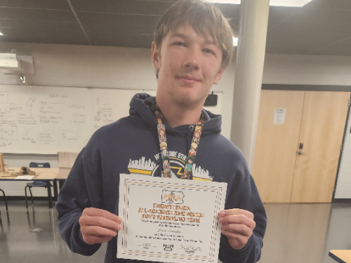 Liam Evanko with Certificate